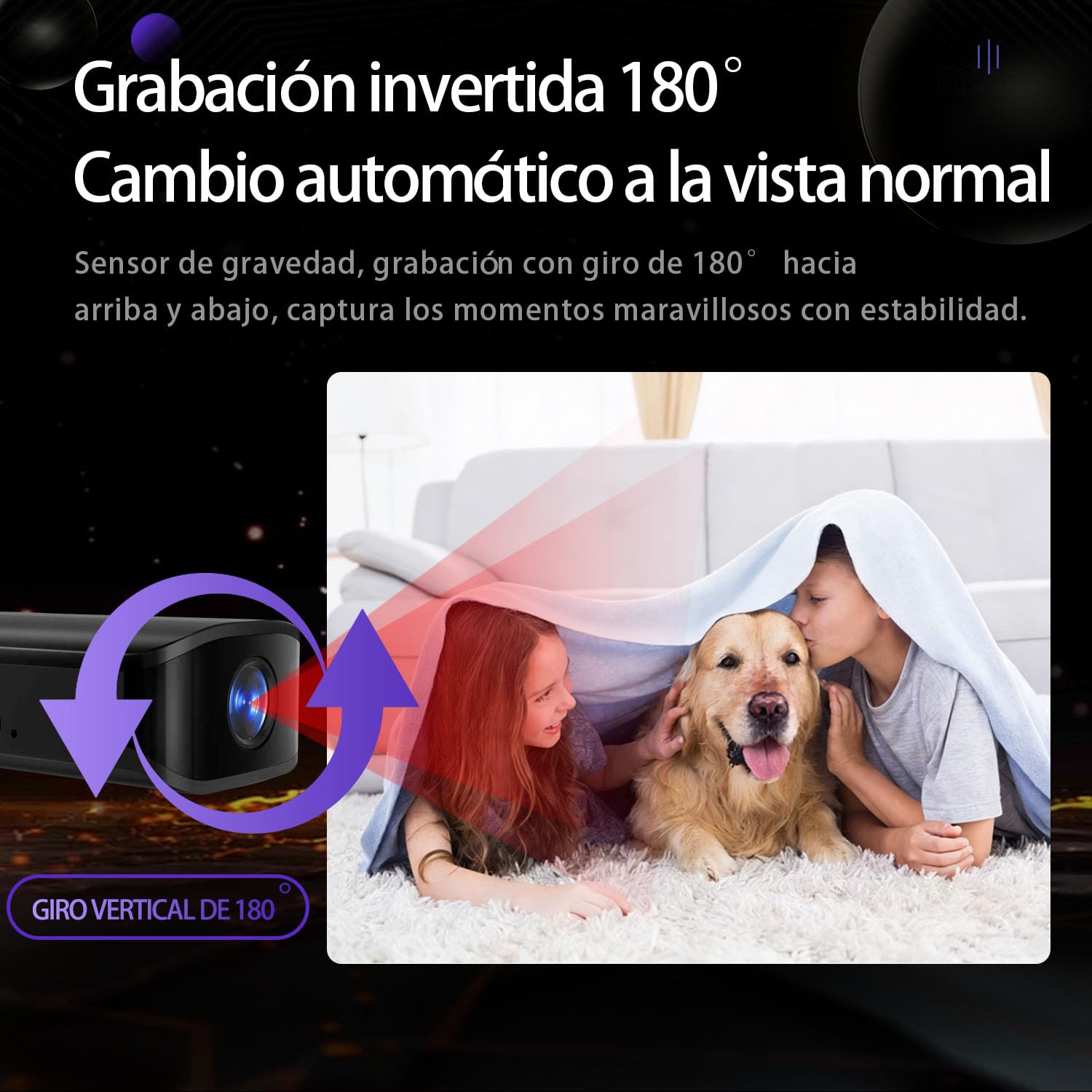 Mini Cámara de Niñera HD 1080P - Mini Cámara Espía - Detección de Movimiento, Grabación en Bucle, Visión Nocturna Automática, Sensor de Gravedad
