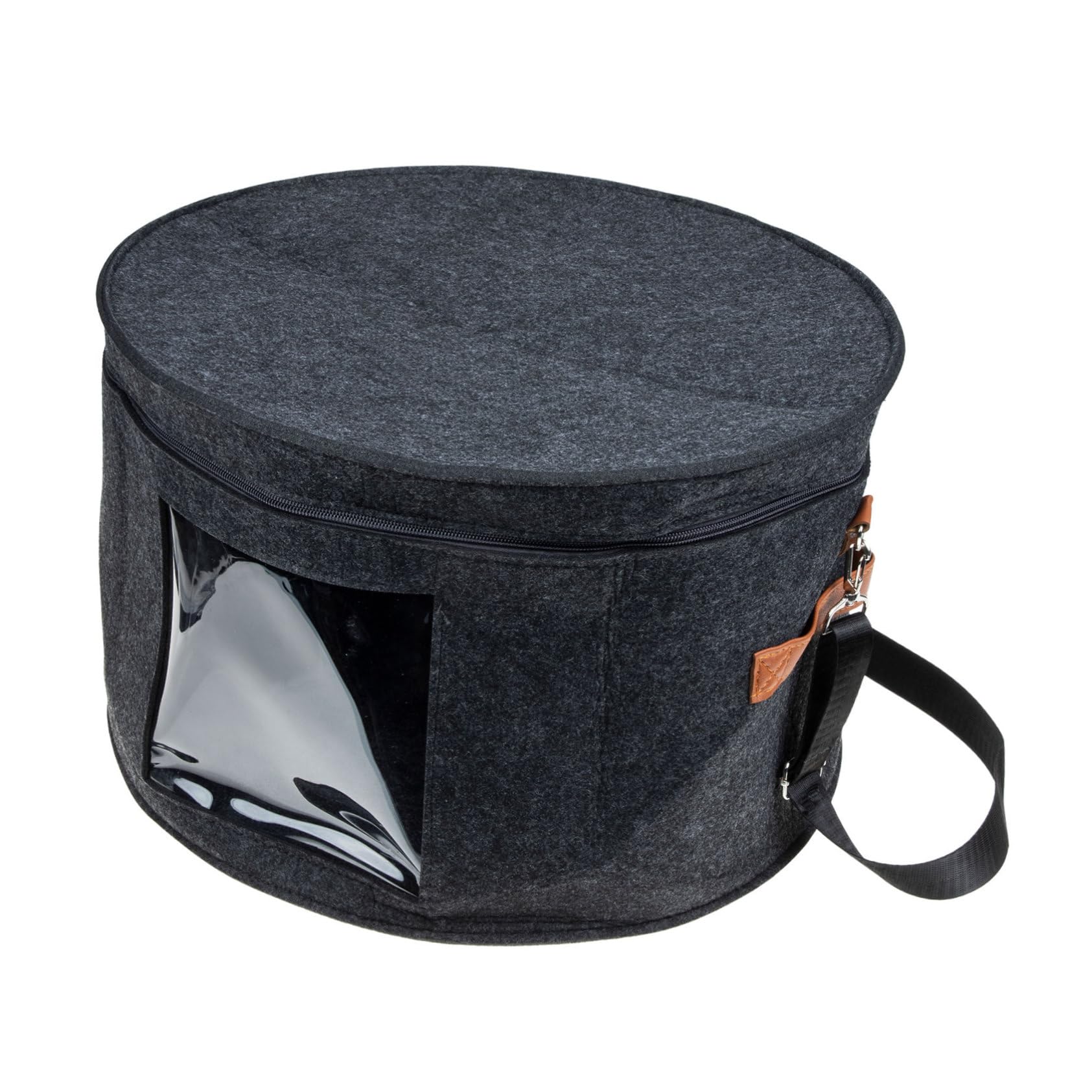 HOMOCONO Caps Hat Box Portable Felt Storage Organizer for Hats and Sundries Deformation-resistant Design for Easy Daily Use