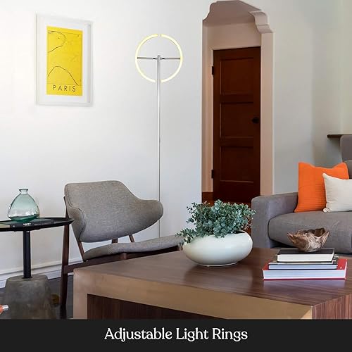 Miniatura 8 de Brightech Halo Split - Lámpara de pie con linterna led, moderna, alta, palo, multiuso, BT-FL-HALO-SPLT-PLTNM-SLVR, 30.00watts, 110.00 volts