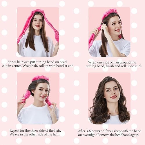 Miniatura 6 de Diadema de esponja de spa para lavar la cara, diadema de maquillaje para mujeres, con 4 bandas para el cabello, accesorios para el cuidado de la
