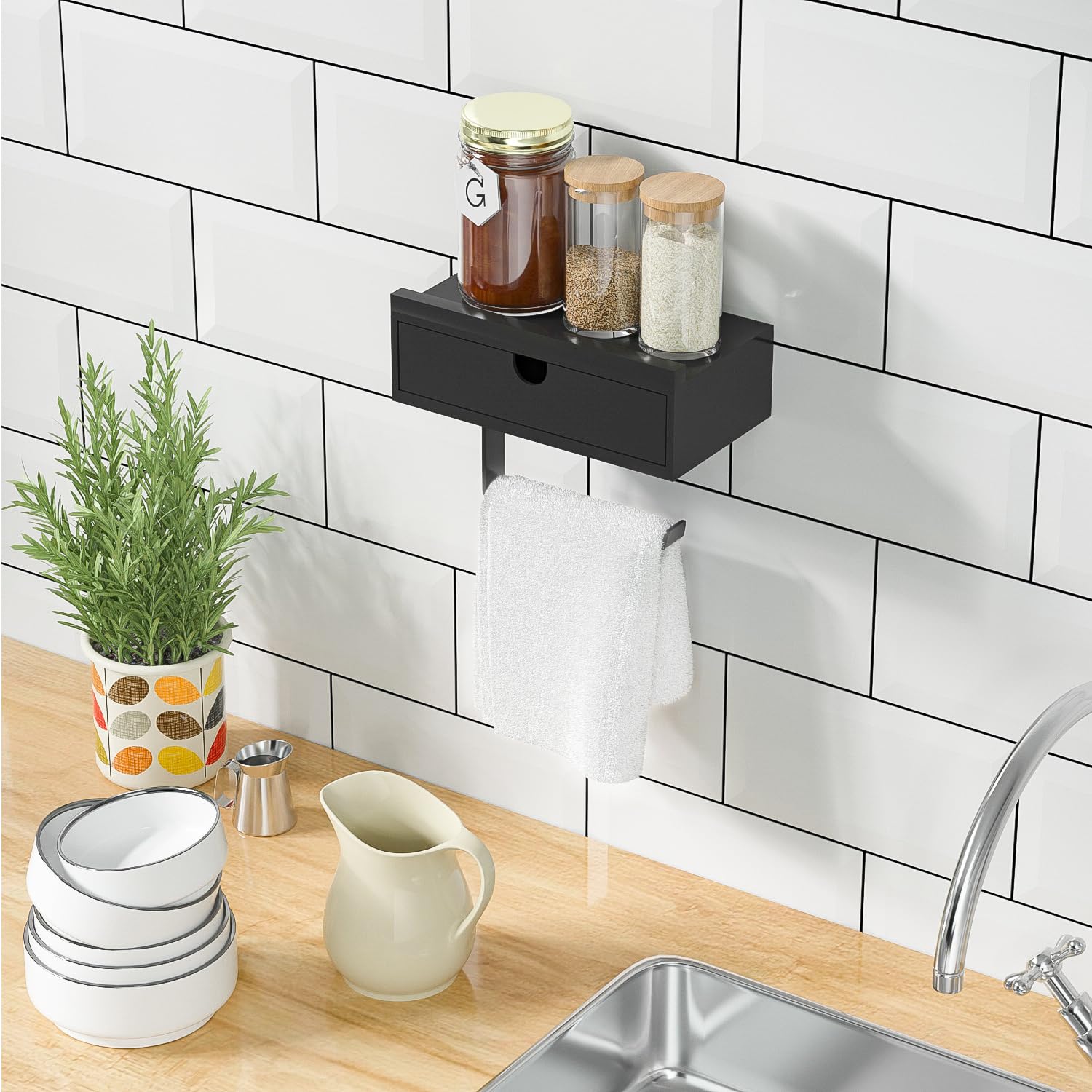 Toiletpapierhouder bamboe toiletpapierhouder voor de spoelbak, dubbele toiletrolhouder