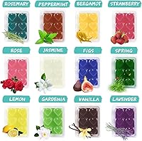 Vista 5 de pliadvbu Cera perfumada que derrite el corazón para calentador de cera perfumada – 100% soja derretida – 12 fragancias x 6 corazones para el hogar