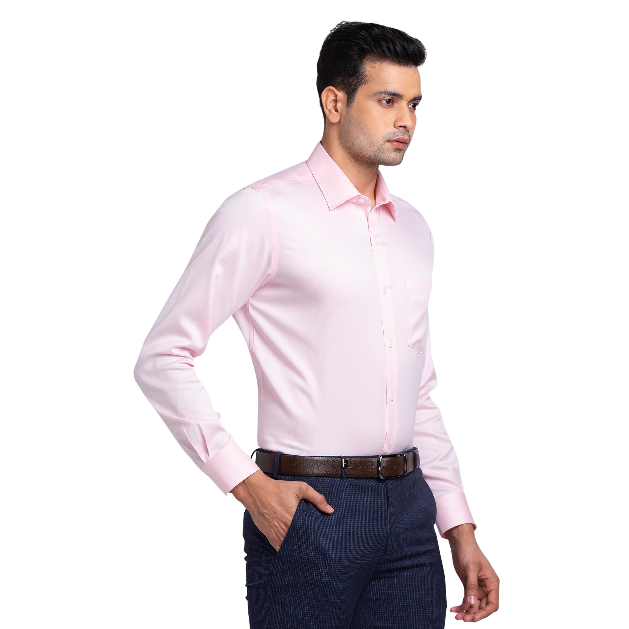 park avenue Men's Regular Fit Structure Pattern Pure Cotton Ainsley Collar Full Sleeve Formal Shirt-picture-34