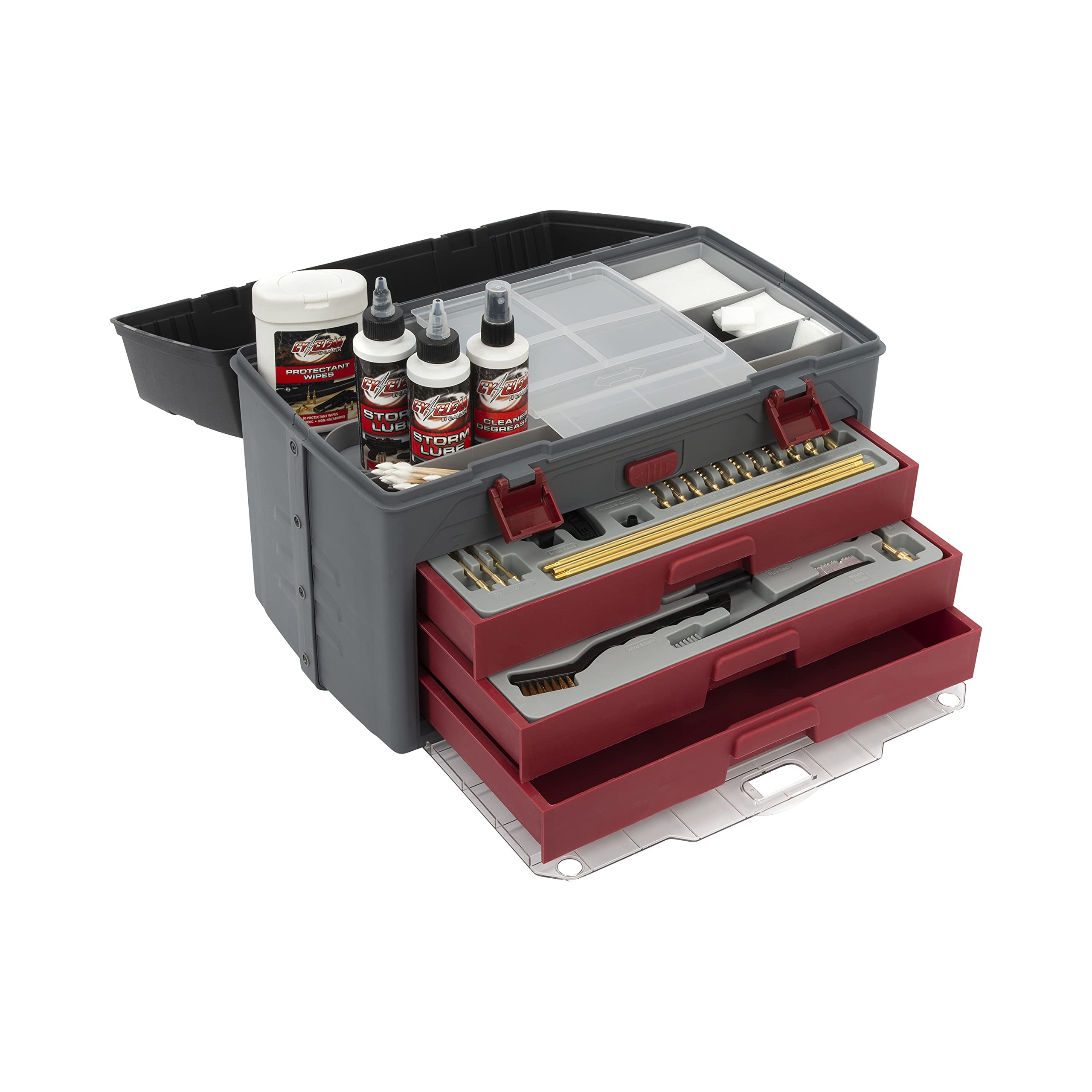 Photo 1 of Allen Company Gun Cleaning Kit Universal - 66-Piece Set - Firearm Cleaning Kit for Handgun, Rifle and Shotgun - USA Based Since 1971-3 Sliding Trays