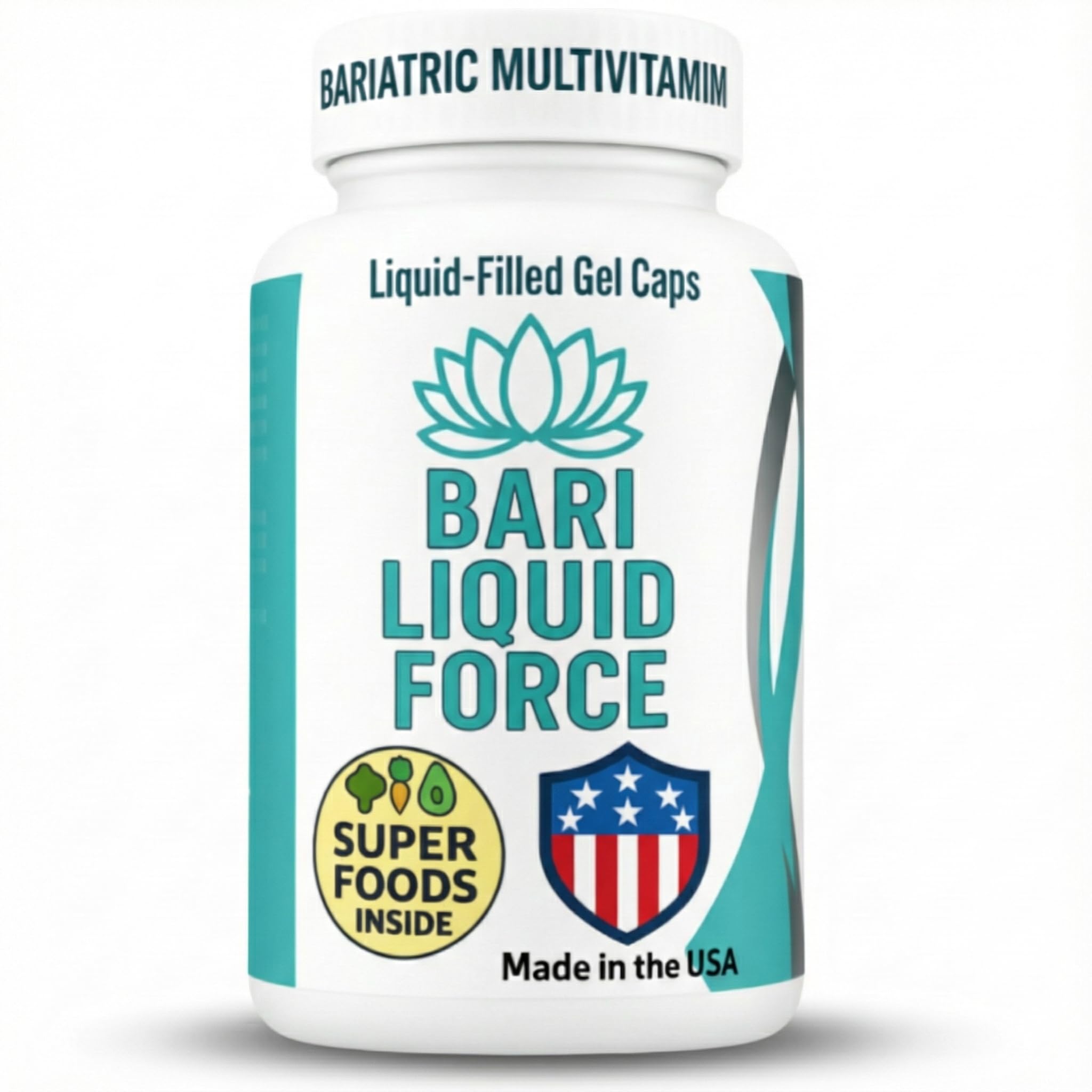 Bariatric Multivitamin with Iron – 2 Softgels Daily, Liquid-Filled Rapid-Absorption Softgels for Gastric Sleeve & Bypass Patients – Bari Liquid Force