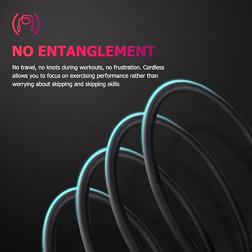 Miniatura 4 de Cuerda de saltar inalámbrica con doble rodamiento de bolas, cuerda de saltar portátil con peso para entrenamiento de fitness en interiores y