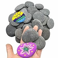 Vista 6 de 100 rocas a granel para pintar, rocas de río, rocas planas y lisas para manualidades, decoración, rocas medianas y pequeñas para pintar, 1.5 a 3
