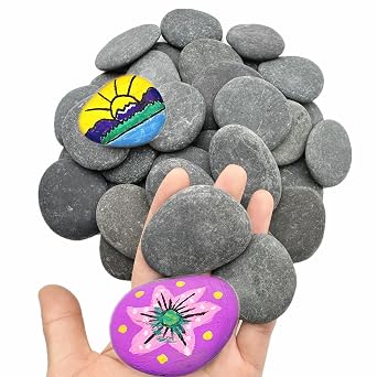 Lifetop 100 PCS Rocks Bulk for Painting, Natural River DIY Rock Flat & Smooth Kindness Rock for Crafts, Decoration, Small Rocks for Painting,1.5"-2.2" Hand Picked