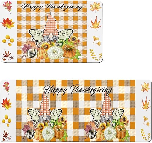 Thanksgiving Elf Bath Mat for Tub,Non Slip Bathroom Floor Runner Rug Quick Dry & Absorbent Diatomaceous Earth Shower Sink Kitchen Washable