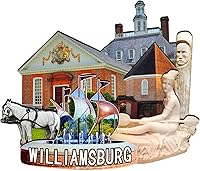 Vista 1 de Imán de madera de Williamsburg de los Estados Unidos 3D para nevera, recuerdos coleccionables, decoraciones artesanales hechas a mano