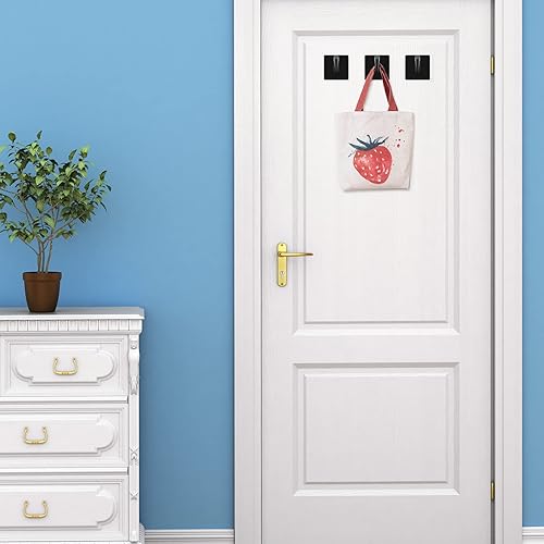 Miniatura 4 de Jetec 6 ganchos acrílicos negros para sombreros para pared, resistentes para colgar abrigos, ropa, toallas, gancho autoadhesivo, organizador de