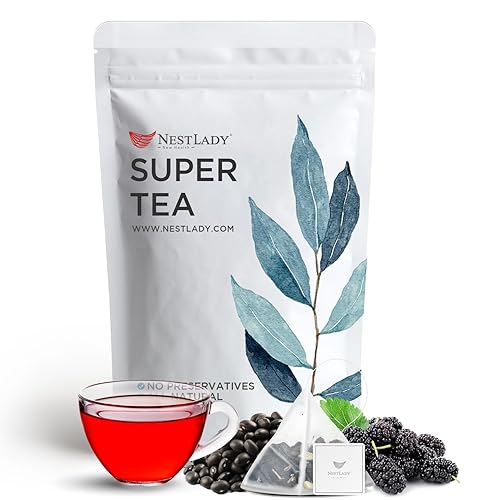 NESTLADY Té de morera de sésamo negro frijoles negros bayas de goji negras té de combinación de arroz negro té de hierbas totalmente naturales