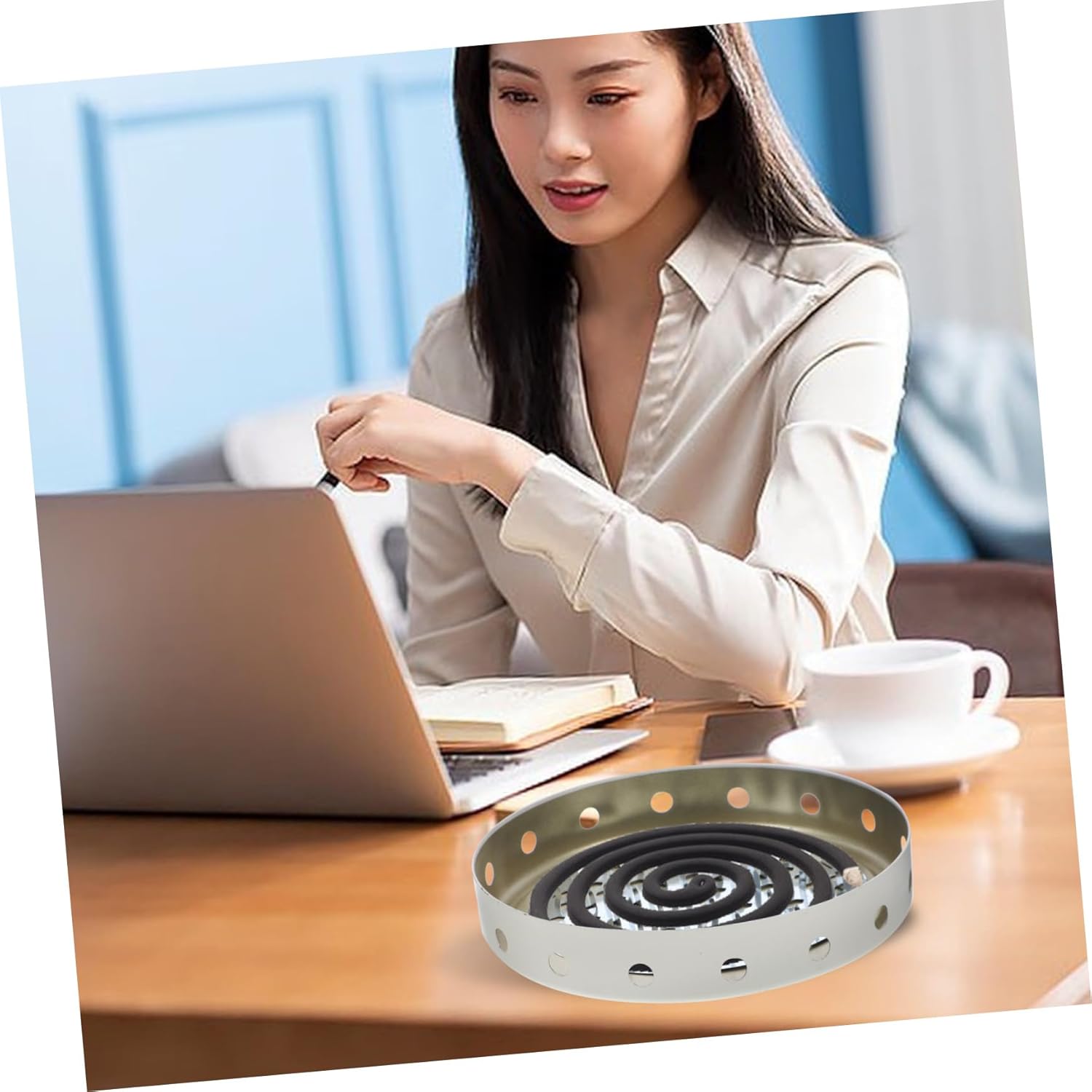 IMIKEYA 5pcs Coil Box Lid Stainless Steel Incense Holder for Home Heat-Insulating Design Suitable for Indoor and Outdoor Use Includes Protective Dish for Safe Burning