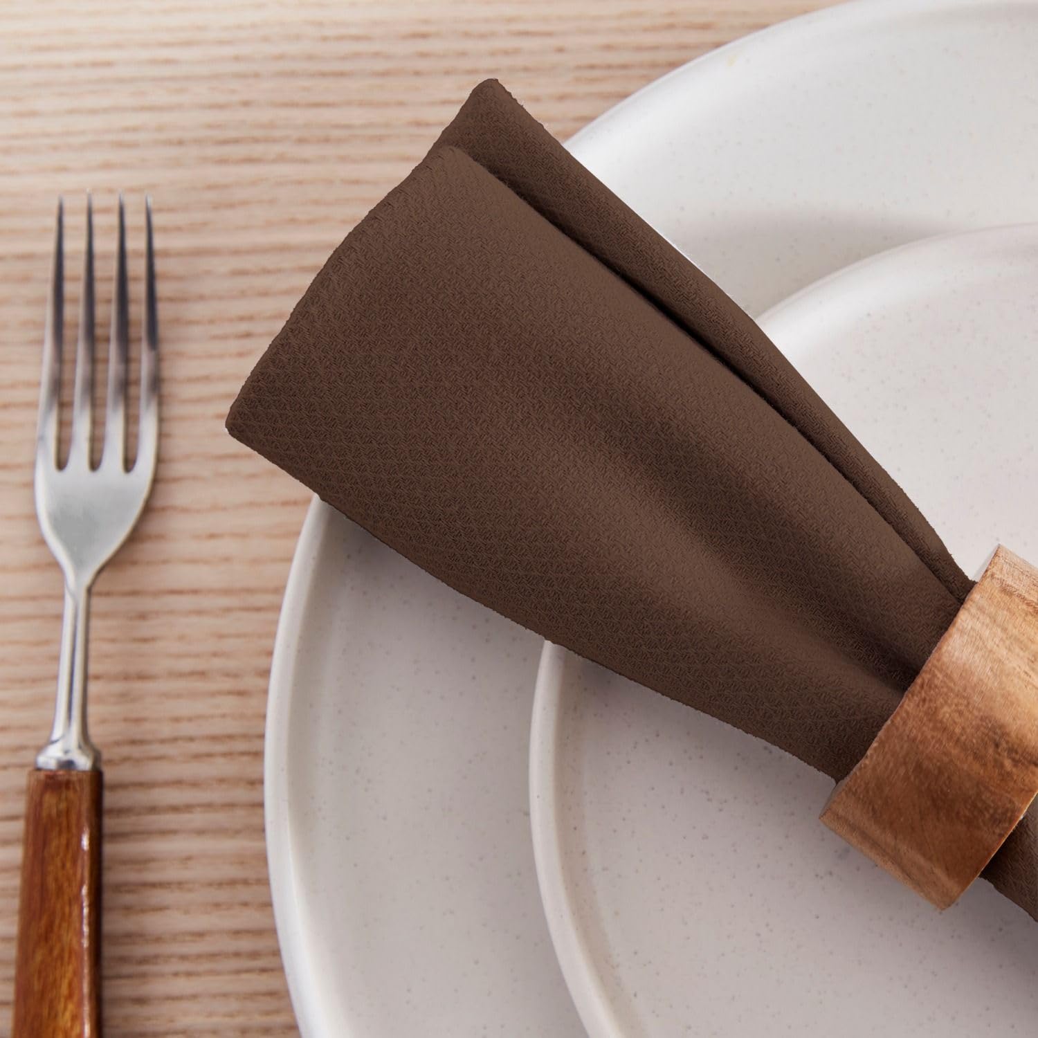 Vision Linens Chocolate 100% Recycled Eco-Friendly Polyester Coloured Napkins For Dining/Events