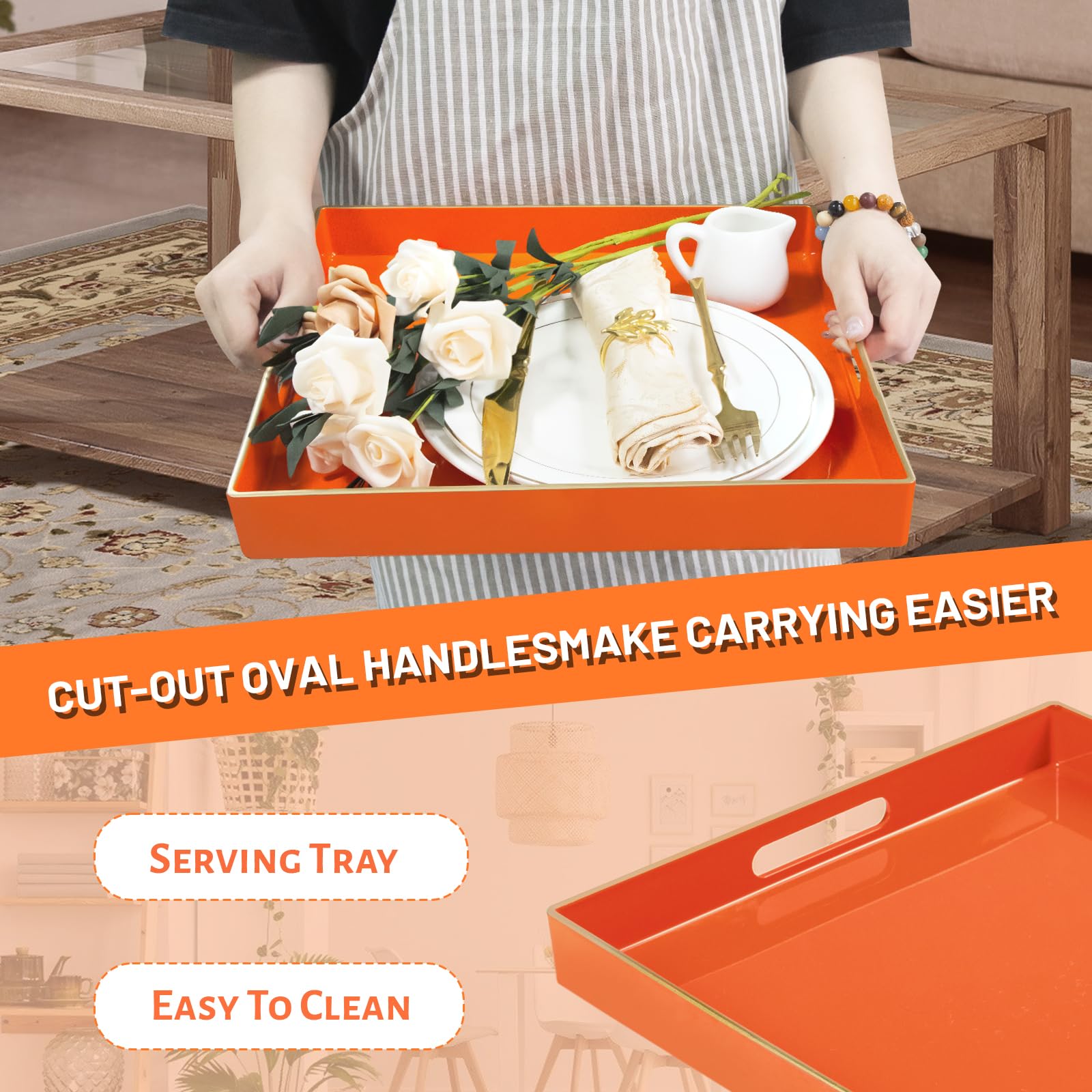 Vassoio In Acrilico Trasparente 30x30 Cm - Con Manici, Per Snack, Frutta, Decorazione - Foto 10