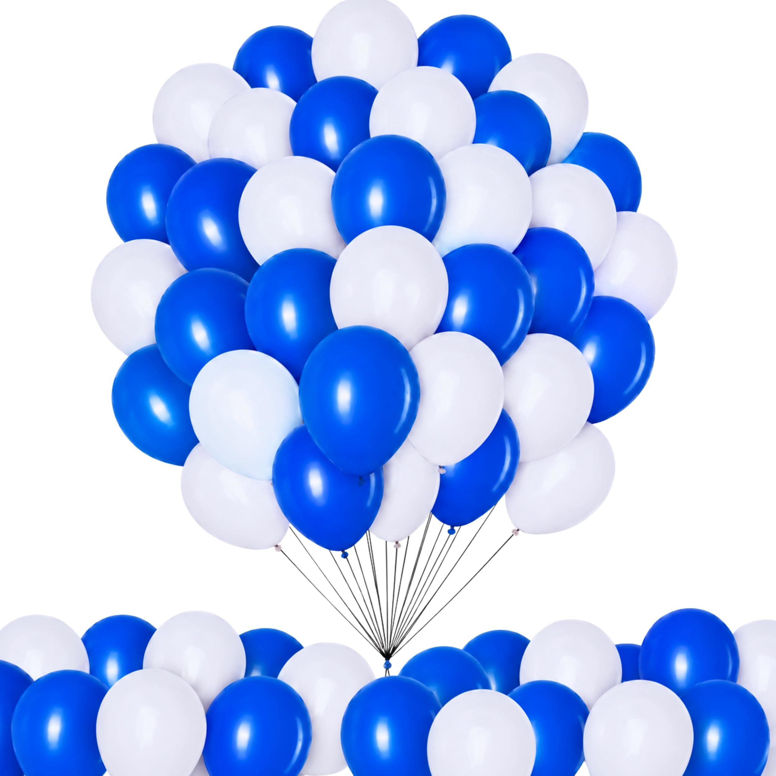 100Pcs Blue and White Scotland Theme Balloons 12 Inch for FIFA 2026 World Cup and Burns Night – Latex Football Party Decorations for Fan Celebrations and Street Parties