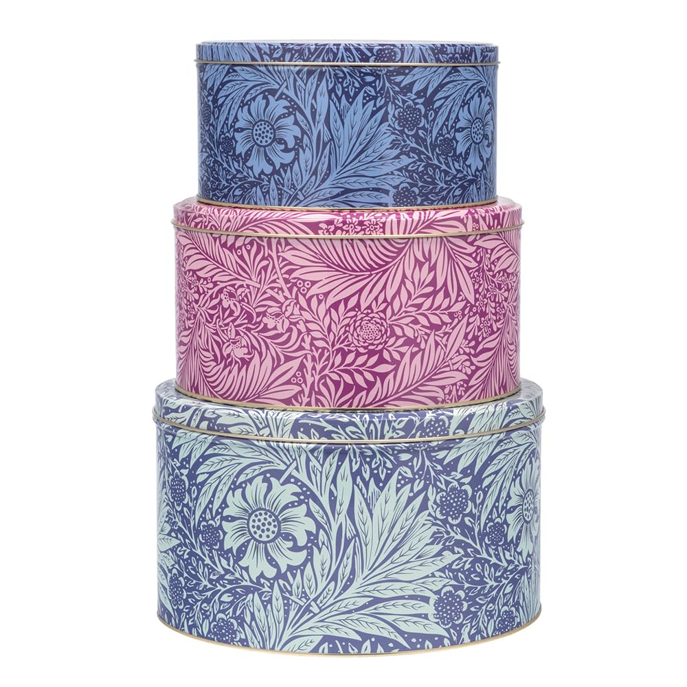 Arts & Crafts William Morris - Marigold Set 3 cake tins 250 (d) x 150mm 223 (d) x 120mm 195 (d) x 105mm