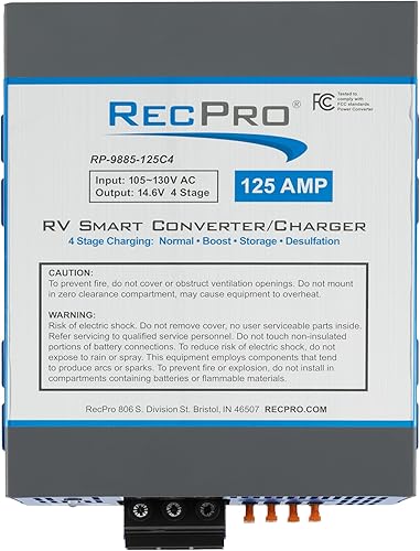Miniatura 36 de RecPro Convertidor RV de 100 amperios Convertidor de potencia RV y cargador de batería Carga inteligente de 4 etapas 120 VCA a 12 VCC Rango