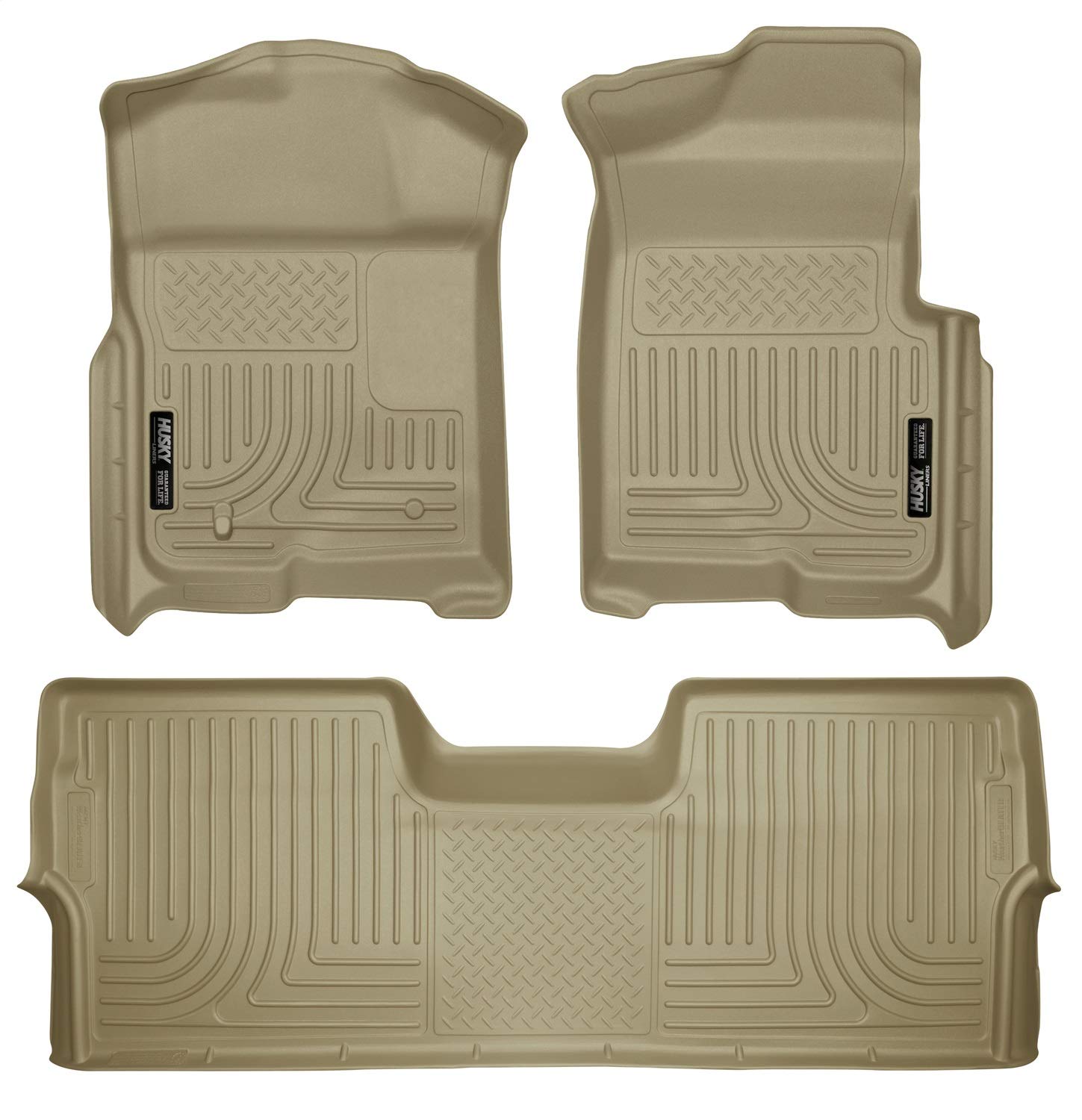 Photo 1 of Husky Liners 98333 WeatherBeater Floor Liner Tan 2 pc. Front and 1 pc. Rear WeatherBeater Floor Liner