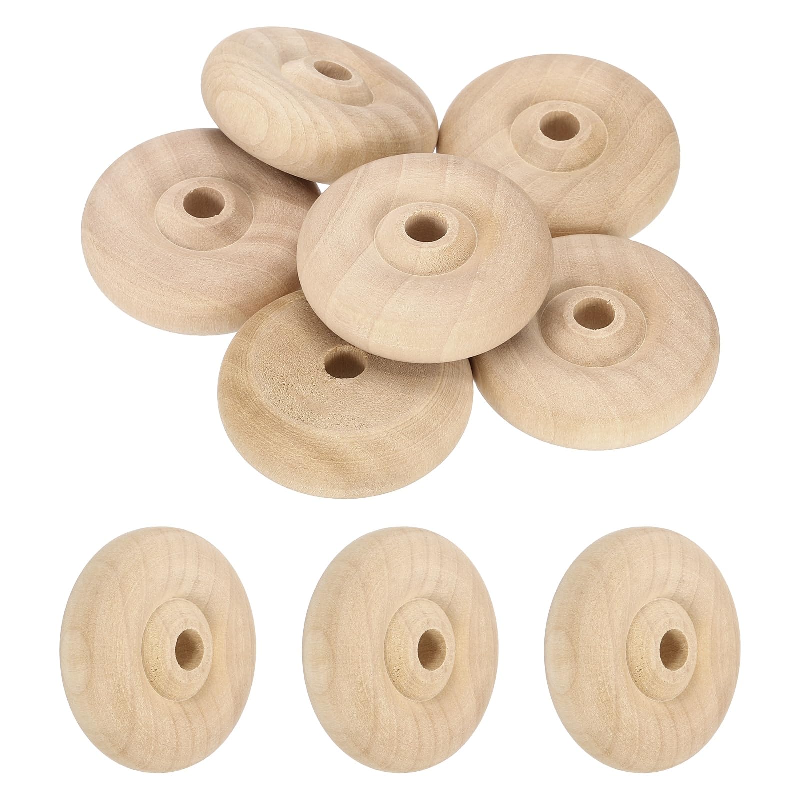 sourcing map 6 Pcs Wooden Wheels, Unfinished Wooden Craft Wheels for Crafts DIY Toy Cars Painting Colors Woodworking Projects, 1.5 Inches Dia