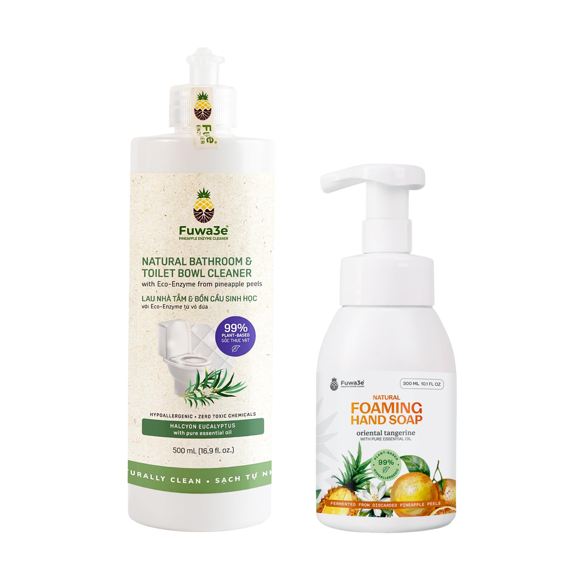 Fuwa3e Natural Bathroom Toilet Bowl Cleaner & Foaming Hand Soap (Tangerine)