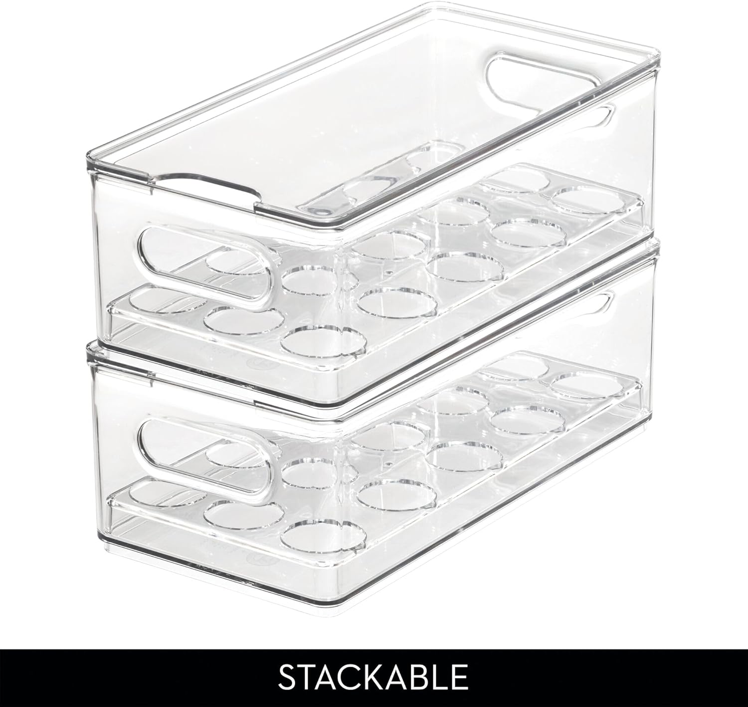 The Home Edit by iDesign Plastic Egg Bin with Lid - Holds 15 Eggs - Clear