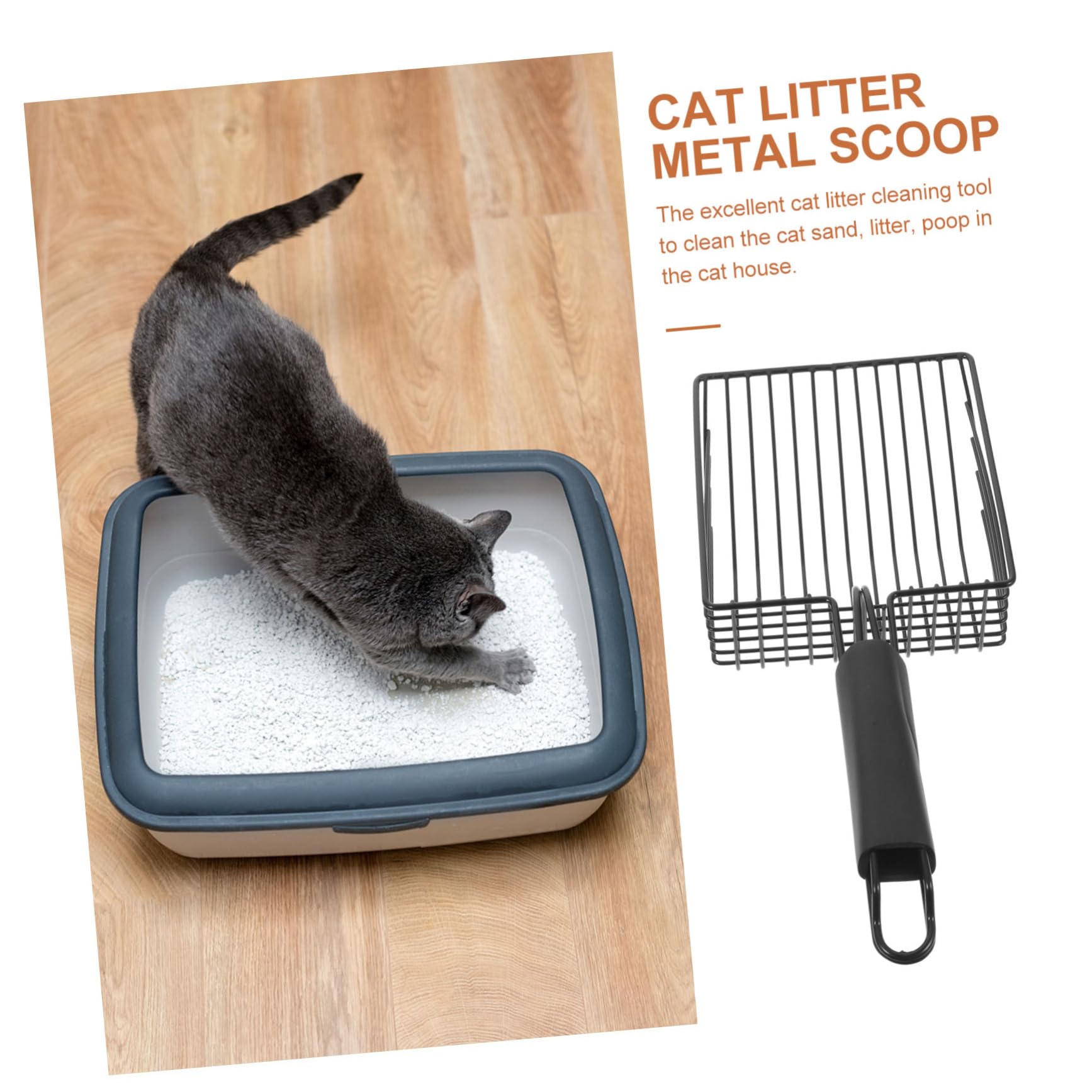 Pala para Arena de Gato, Diseño de Boca Ancha for una fácil Limpieza Fuga Arena eficiente for Uso Diario y hogares con Varios Gatos