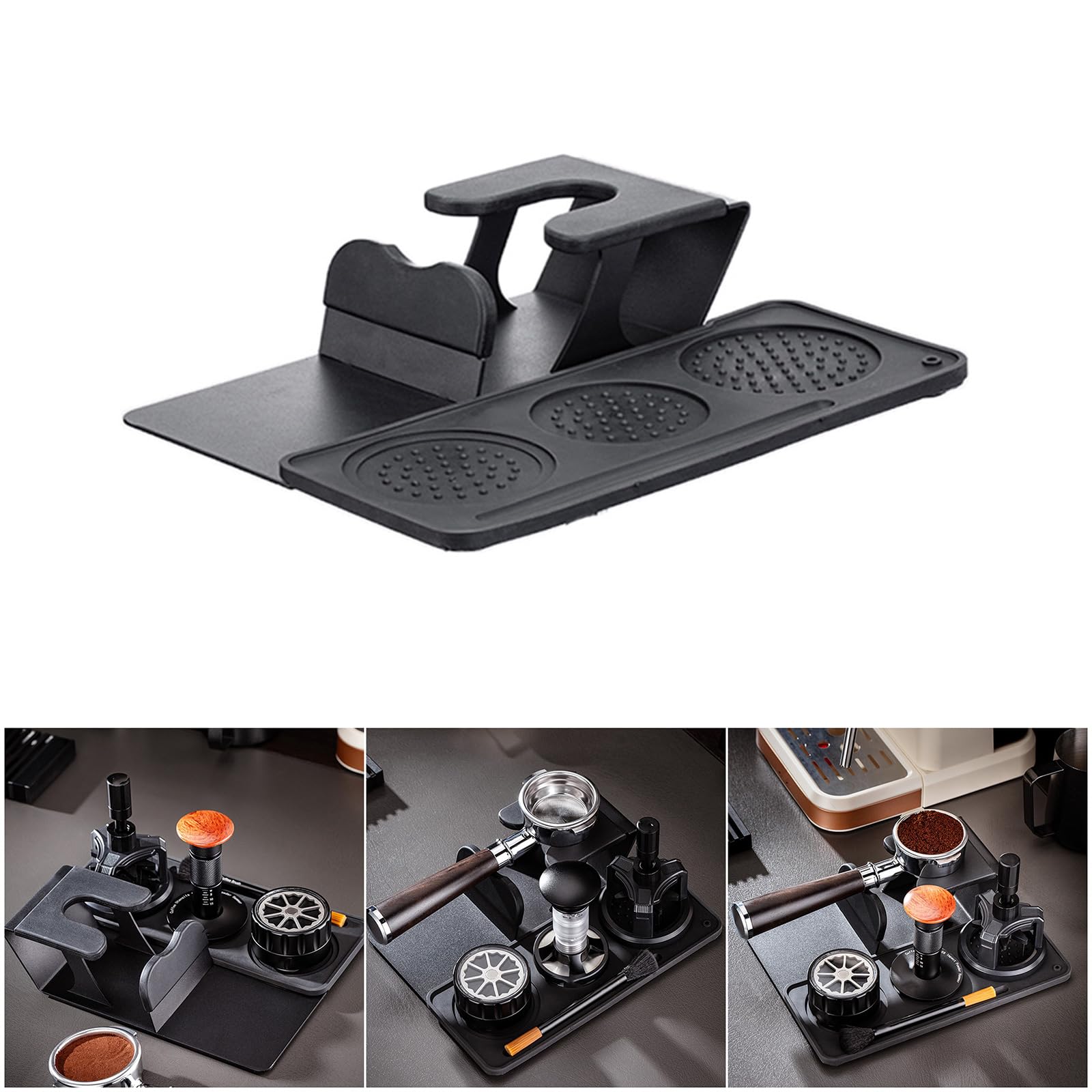 Soporte para cafetera, estructura de silicona con base antideslizante, fácil de usar, adecuado para el hogar y la oficina para un uso seguro y eficiente, triturador de café ergonómico