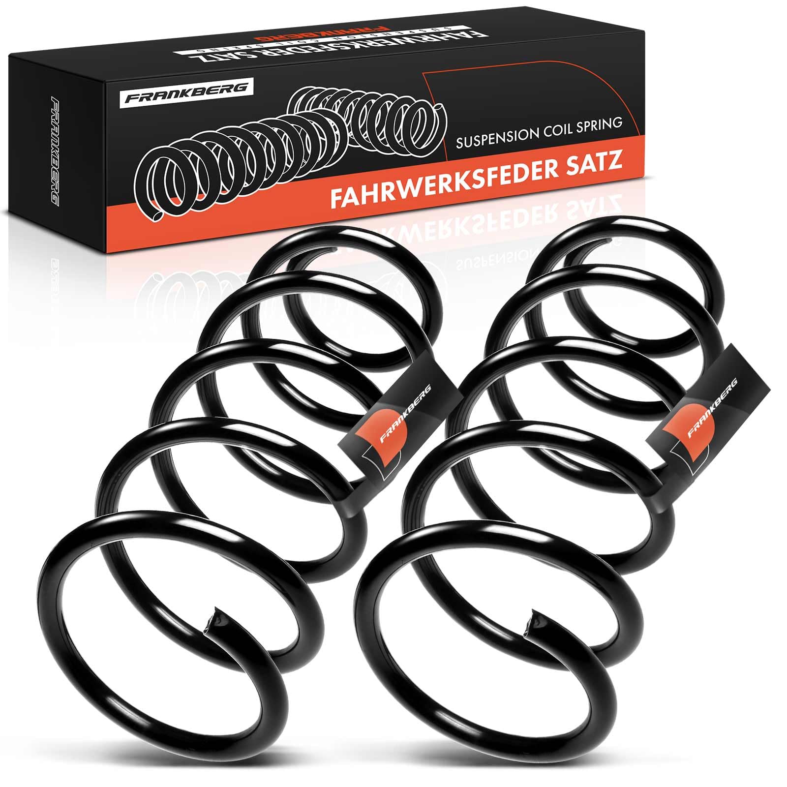 Frankberg 2 resortes de suspensión para eje delantero 6K0411105Q | Compatible con Cordoba 6K1 6K2, Polo Variant 6V5, Ibiza II 6K1, Cordoba Vario 6K5, Polo Classic 6V2