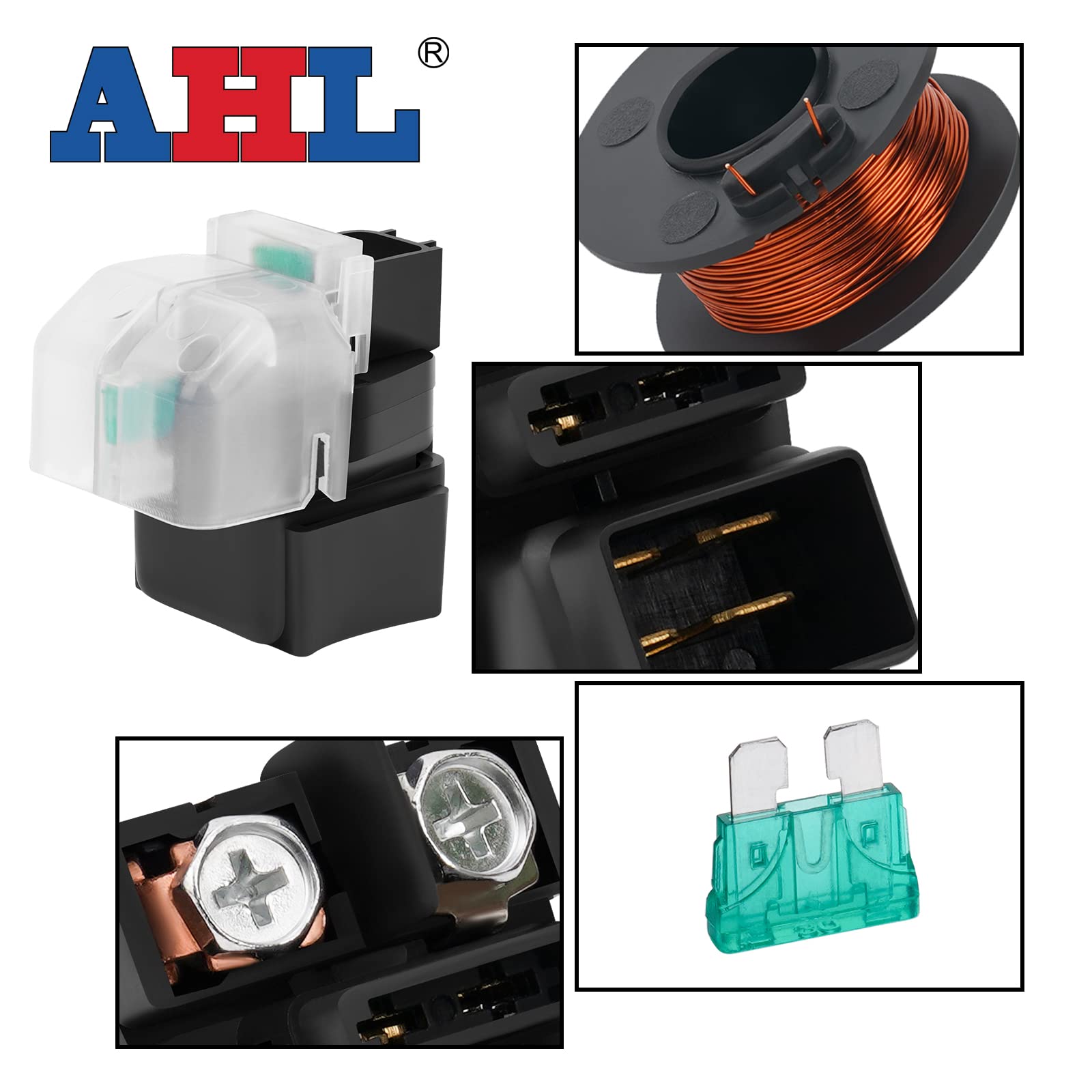AHL Motocicleta Relé de Arranque Solenoide para Suzuki LTA400FQ King Quad 400 4x4 Anniversary Edition FS/AS 2009 ATV