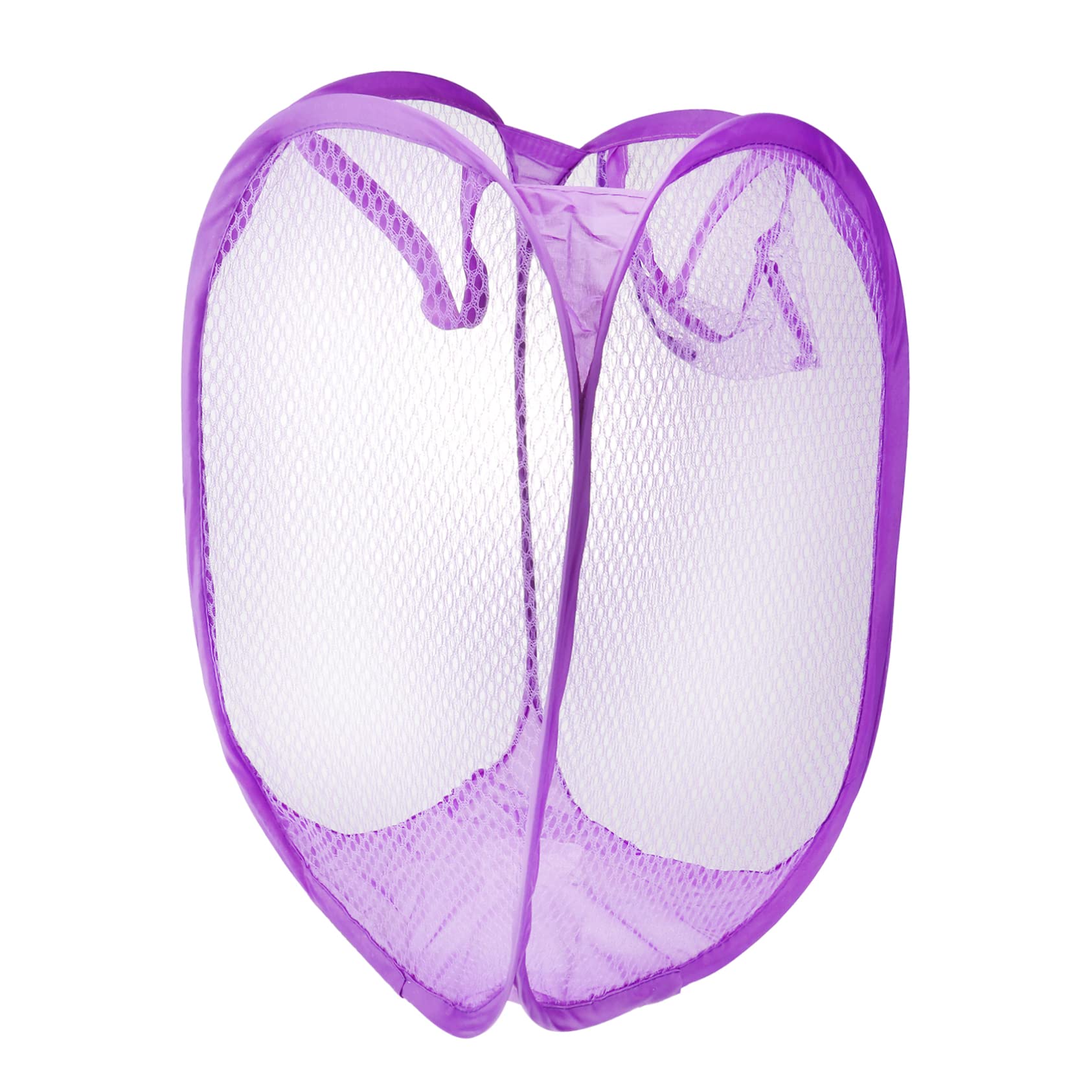 Angoily Pop-up Laundry Hamper Clothes Hamper Collapsible Clothes Hamper for Girls Laundry Hamper Bins Laundry Basket Dorm Popup Laundry Hamper Baskets over Child Purple With Wheels Pocket