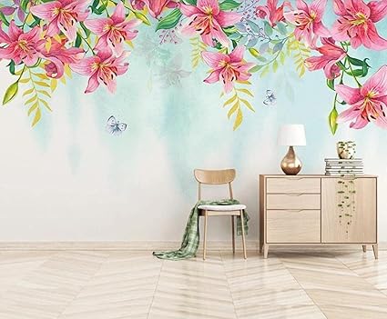 Amazon カスタム3d写真の壁紙 カラフルな花の葉のつる 壁紙リビングルーム寝室家の装飾3d不織布壁紙 430x300cm 壁紙