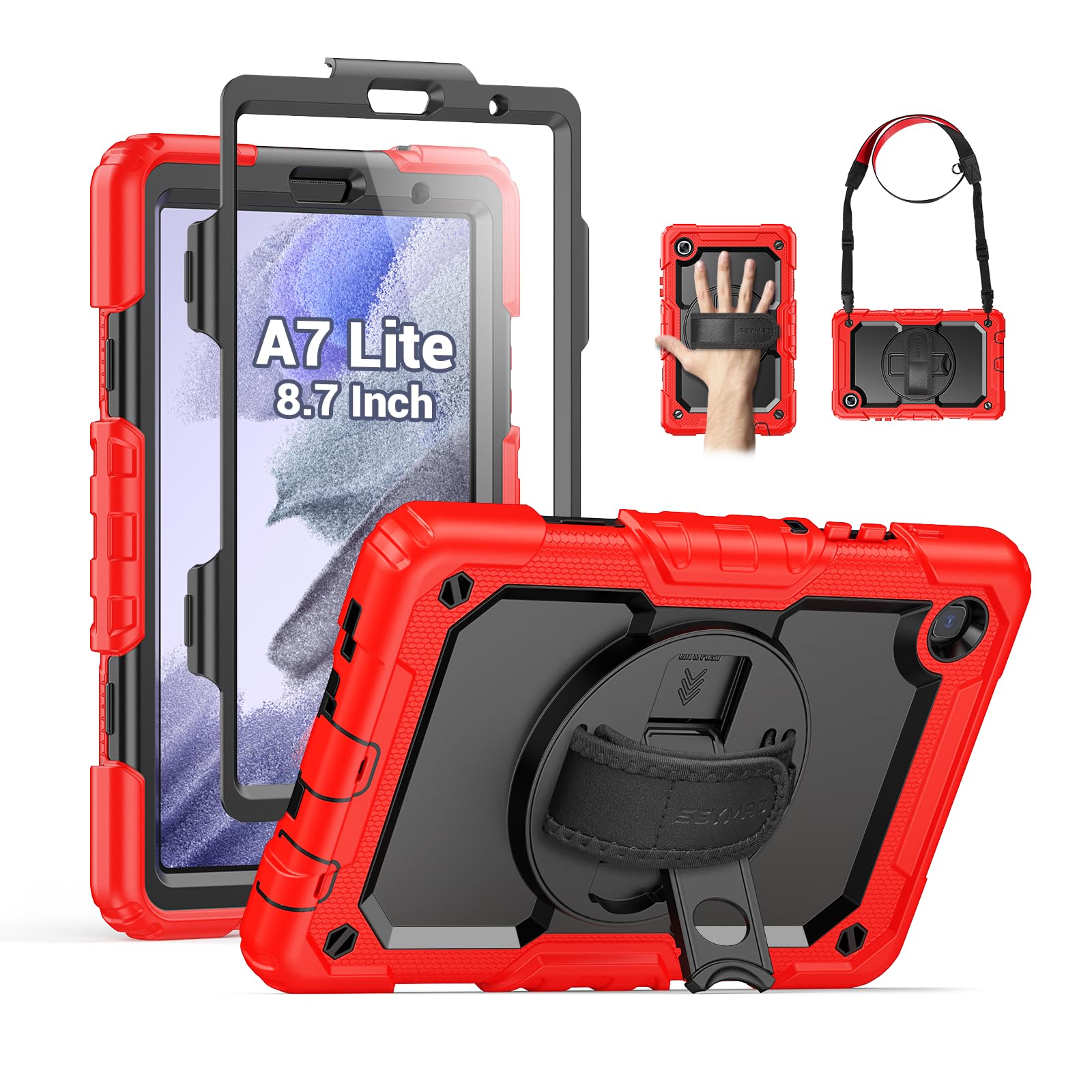 Protection antichoc écran Samsung Tab A7 Lite coque SEYMAC rouge - 8