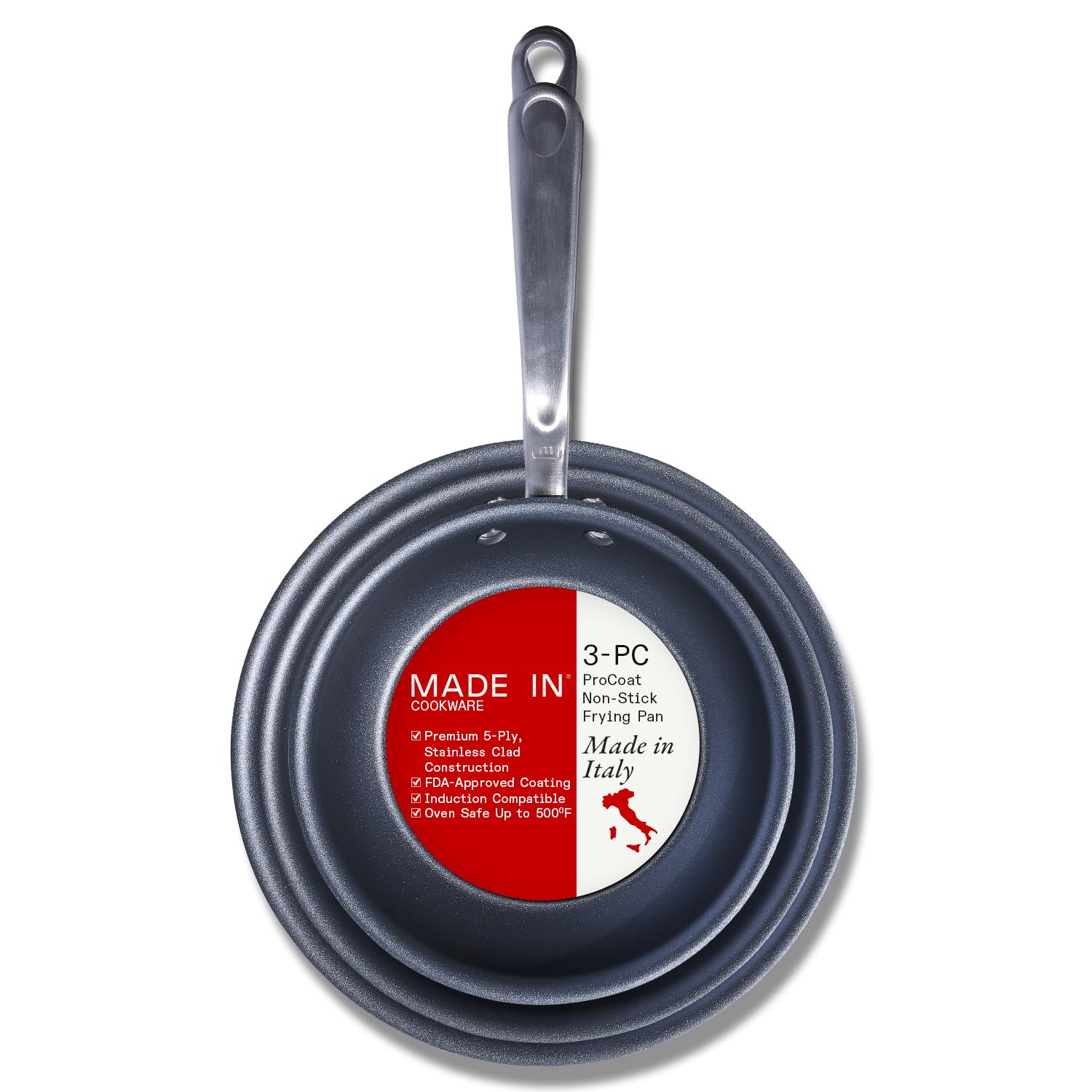 Made In Cookware ProCoat Non Stick 3 Piece Frying Pan Set