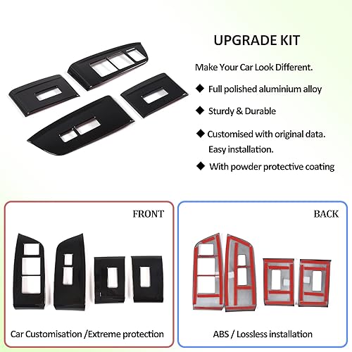 Miniatura 4 de Cubierta del panel del interruptor de elevación de ventana para Honda Pilot 2016-2022, accesorios para controlador de ventana, marco de puerta,