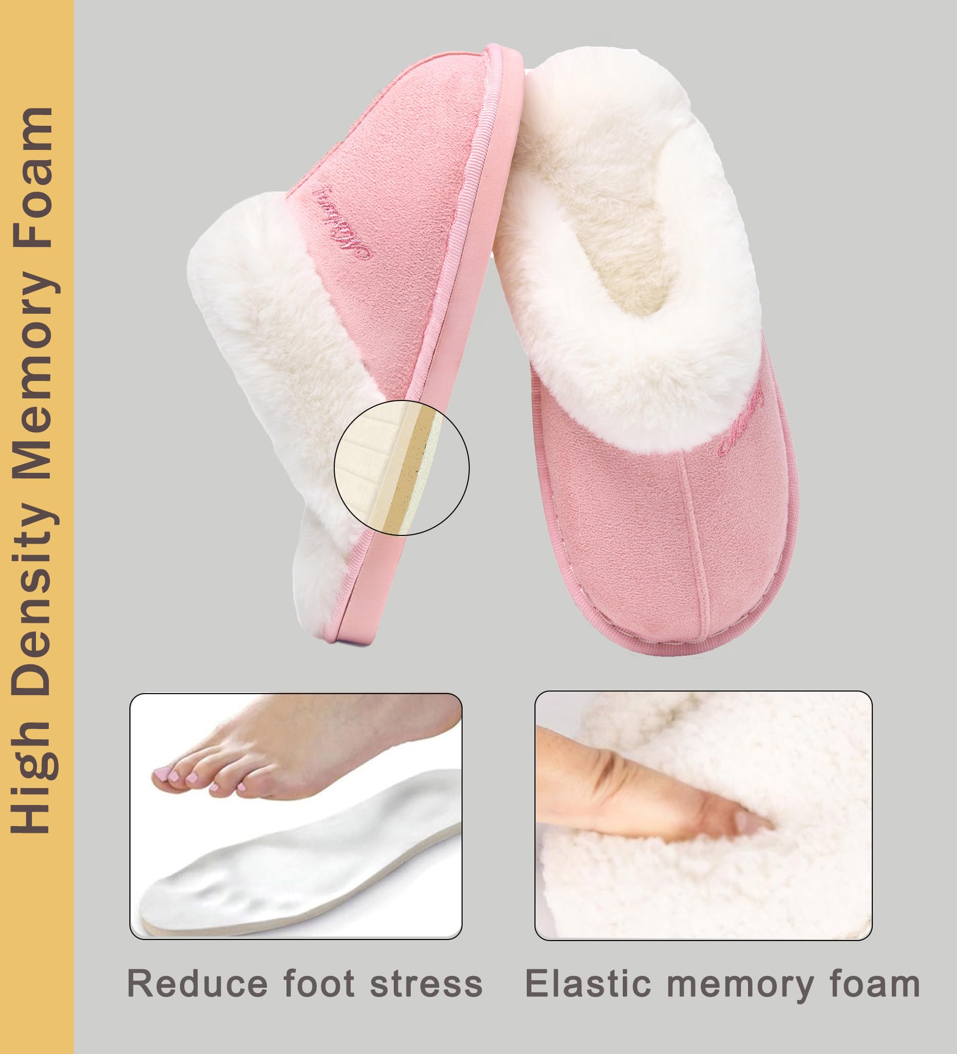 Donpapa Pantofole Donna Uomo Peluche Autunno Invernali Morbida Memoria Schiuma Interne Casa Ciabatte Fluffy Pelose Interno Esterno
