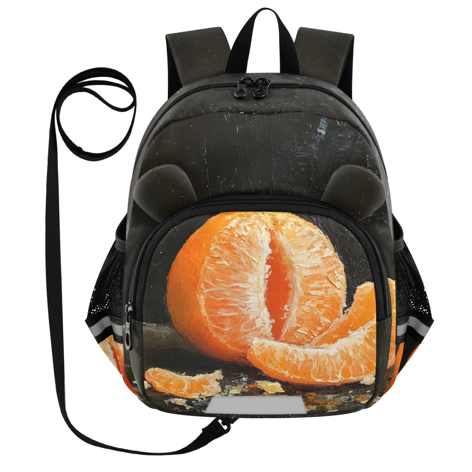 Watercolor Orange Toddler Harness Backpack for Boys Girls 3-6 Years Kids Backpack with Anti Lost Safety Leash Baby Harness Bookbag for Walking Travel Preschool