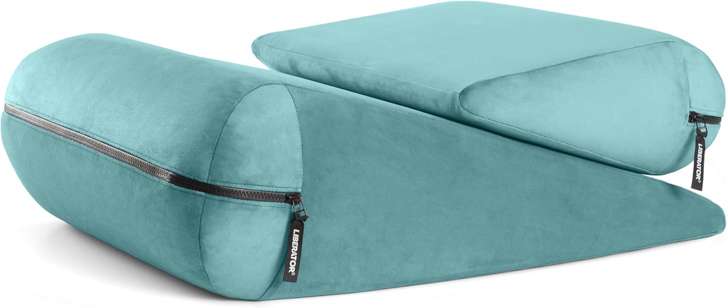 Liberator Jaz Duet Premium High Density Firm Foam Positioning Pillow Set - Lush Microvelvet Grey