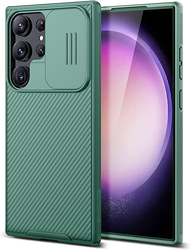 ErHu Funda para Samsung Galaxy S23 Ultra con funda para cámara, antideslizante, antihuellas, protección contra caídas, delgada funda protectora para