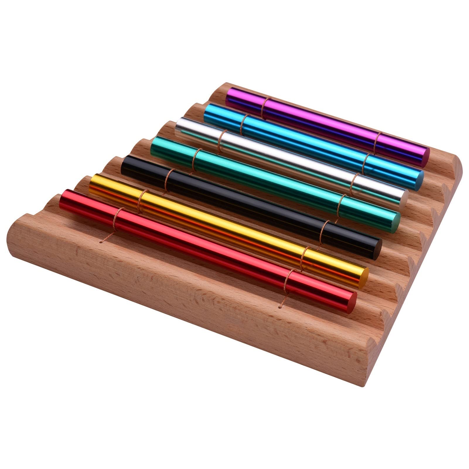 Percussão Musical Campanello di meditazione da tavolo a 7 toni Strumento a percussione con campana a vento colorato con martello Xilofoni (Color : 7-Tone)