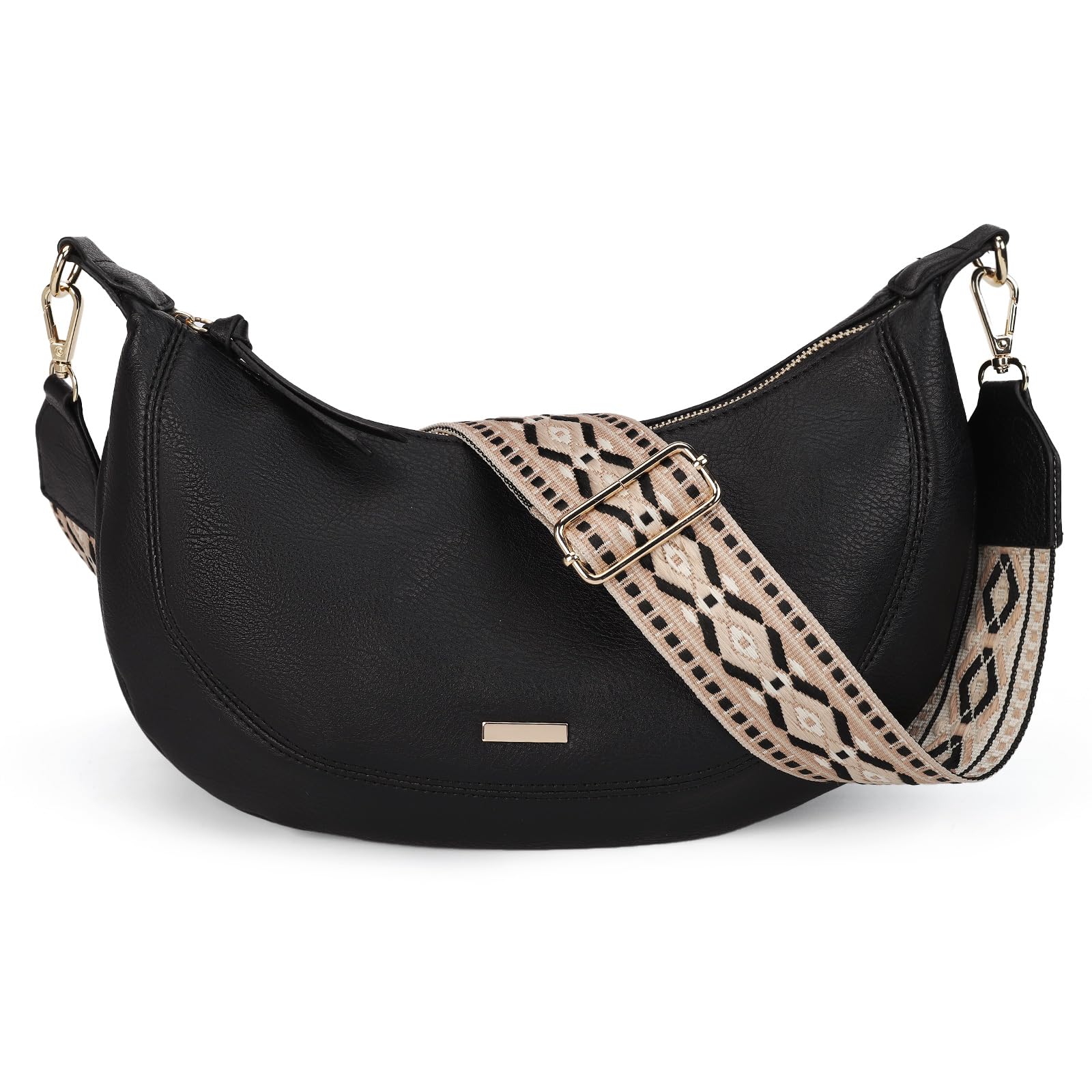 Gladdon Umhängetasche Damen Halbmond,Half Moon Bag Schultertasche Elegant Handtasche mit breitem Gurt Stilvoll Crossbody Tasche