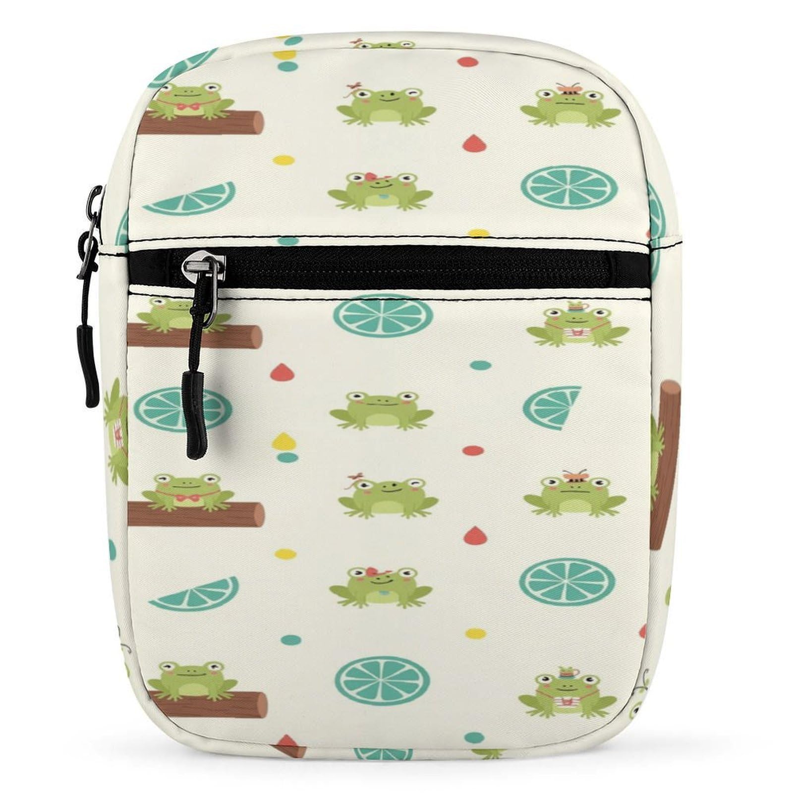 JOJOART Frogs Limes Logs Drops Mini Messenger Bag Small Satchel Crossbody Bag Cross Body Shoulder Bag With Adjustable