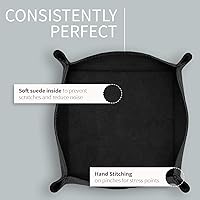 Vista 4 de Maruse Bandeja organizadora de cuero italiano, accesorio de escritorio de oficina, cuero duradero hecho a mano en Italia (negro)