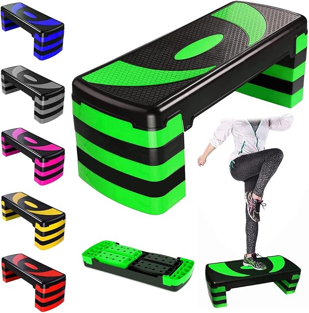 MAXSTRENGTH Steppers for Exercise Workout 5 Height Adjustable 10cm 15cm 20cm 25cm 30cm Exercise Step Non-Slip Aerobic Fitness Step Cardio Home Gym Routines Training