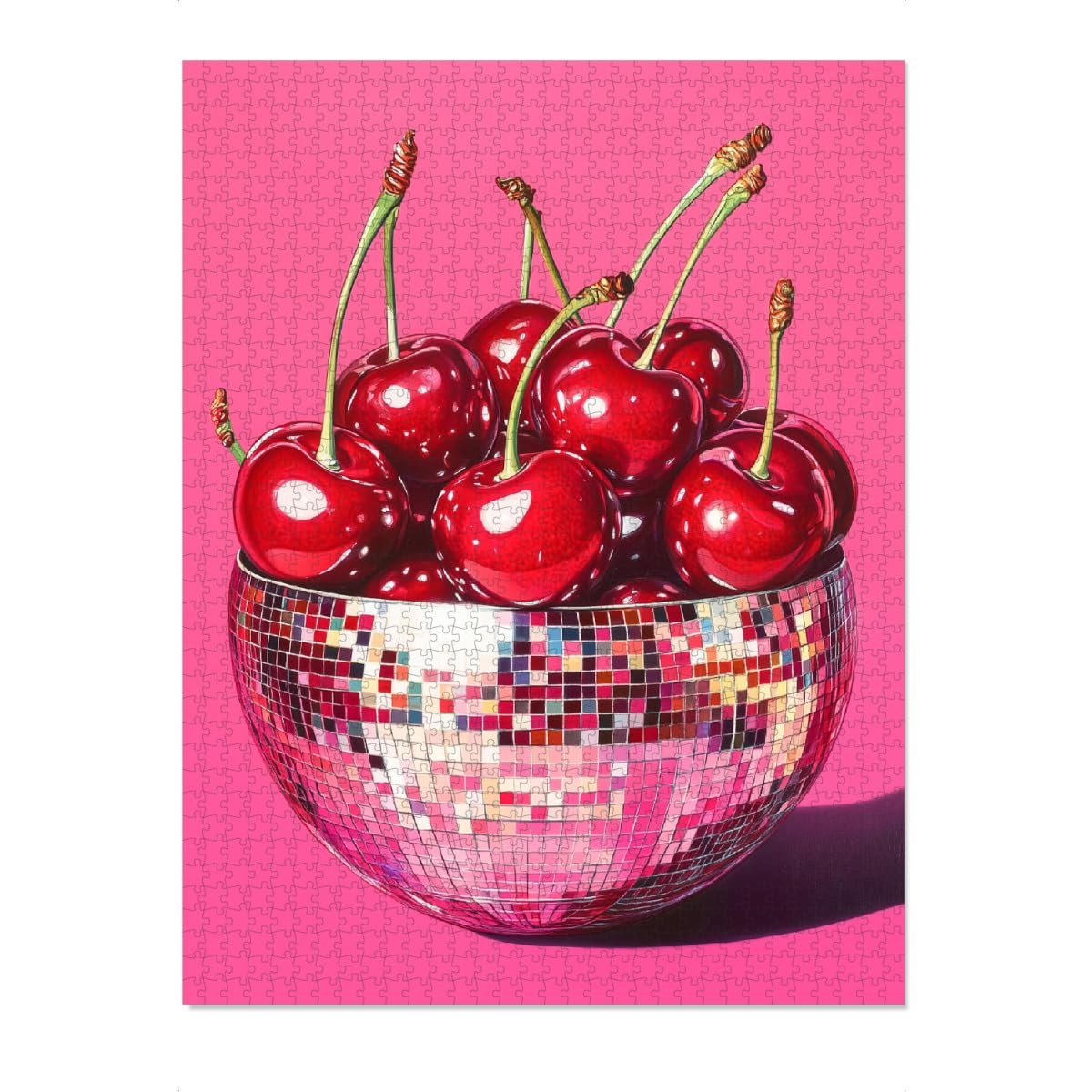 artboxONE-Puzzle XXXL (2000 Teile) Natur Discokugel mit Kirschen - Puzzle Kirschen Essen Glitzer