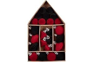 DecorbyHannah Rich Dark Red Velvet Ornaments for Christmas Decor