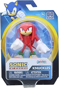 Sonic The Hedgehog Figurine d'action 2,5 pouces Knuckles - Jouet de collection rouge