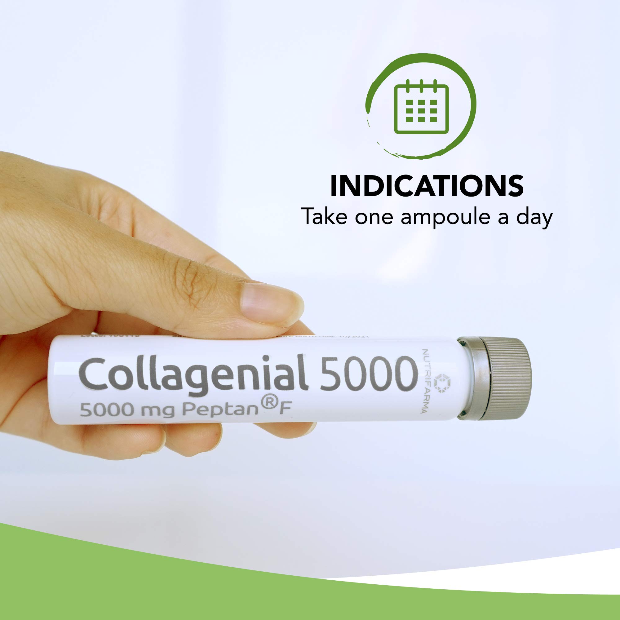 Collagene Marino con Acido Ialuronico da Bere - Collagene Idrolizzato PEPTAN® Massima Cura Viso Antirughe - Vitamina C + Zinco per Pelle, Articolazioni ed Ossa | 10 Fiale da 25 ml - Collagenial 5000