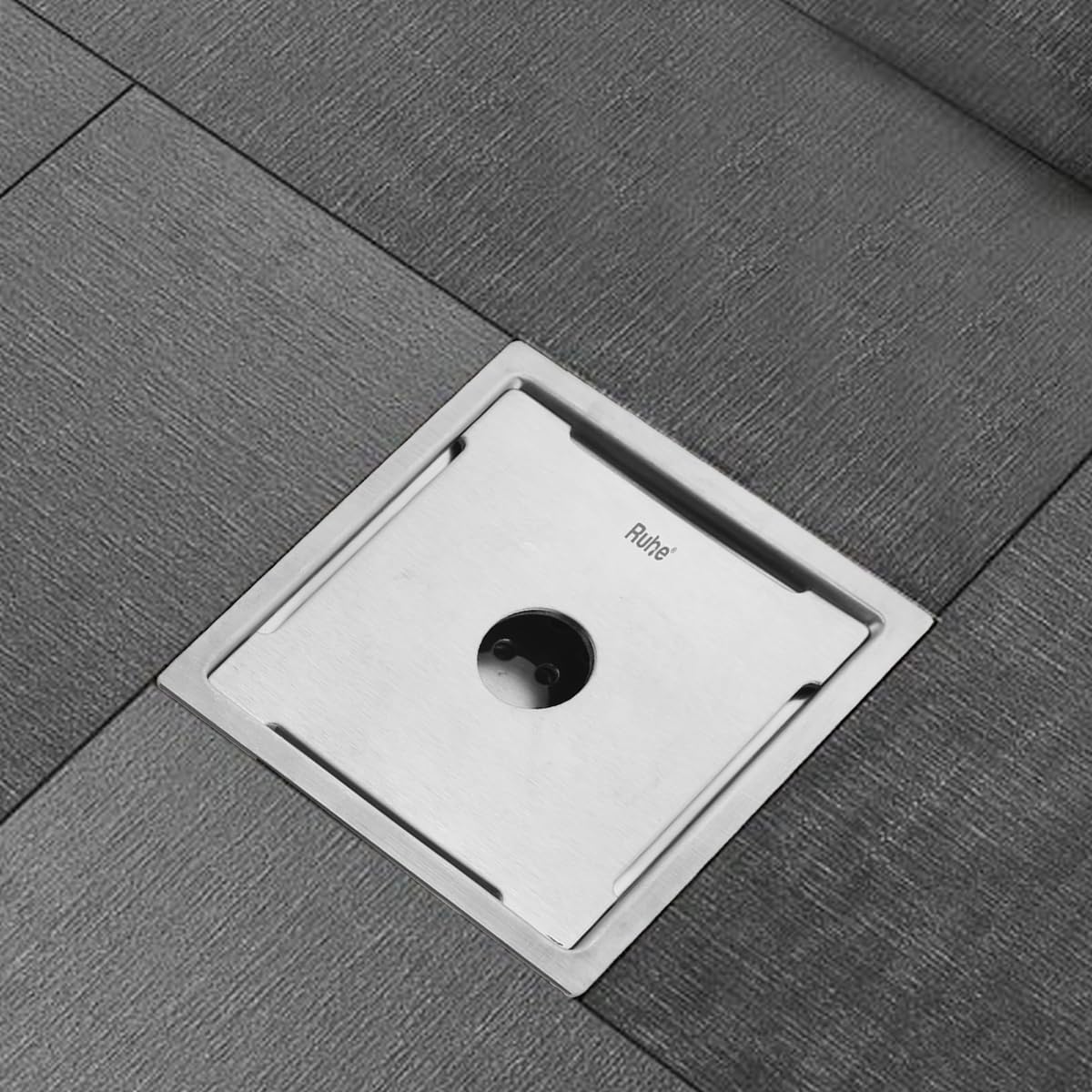 Ruhe® Mercury Square Flat Cut Floor Drain | Premium Stainless Steel Floor Drain/Jali for Bathroom and Kitchen Floors, Waste Water Drain Jali | Gloss Finish | 6 x 6 inches with Hole | Pack of 1 (B0CF2C9GDR) Amazon Price History, Amazon Price Tracker