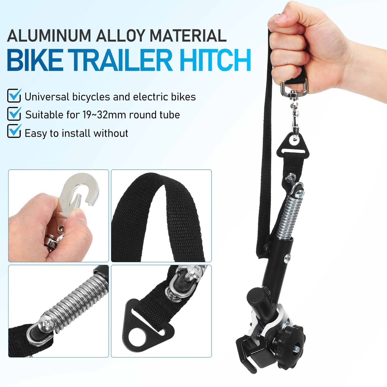 Bras à vélo pièces de remorque à vélo Adaptateur d'attelage Black